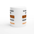 Weiße Eltern-Tasse mit Spruch „Tut mir leid, dass du meine Geschwister erziehen musstest. – Dein Lieblingskind“ – Ansicht 3