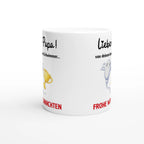 Weiße Papa-Tasse mit Spruch „Lieber Papa! Von deinem besten Schwimmer … Frohe Weihnachten“ – Ansicht 2