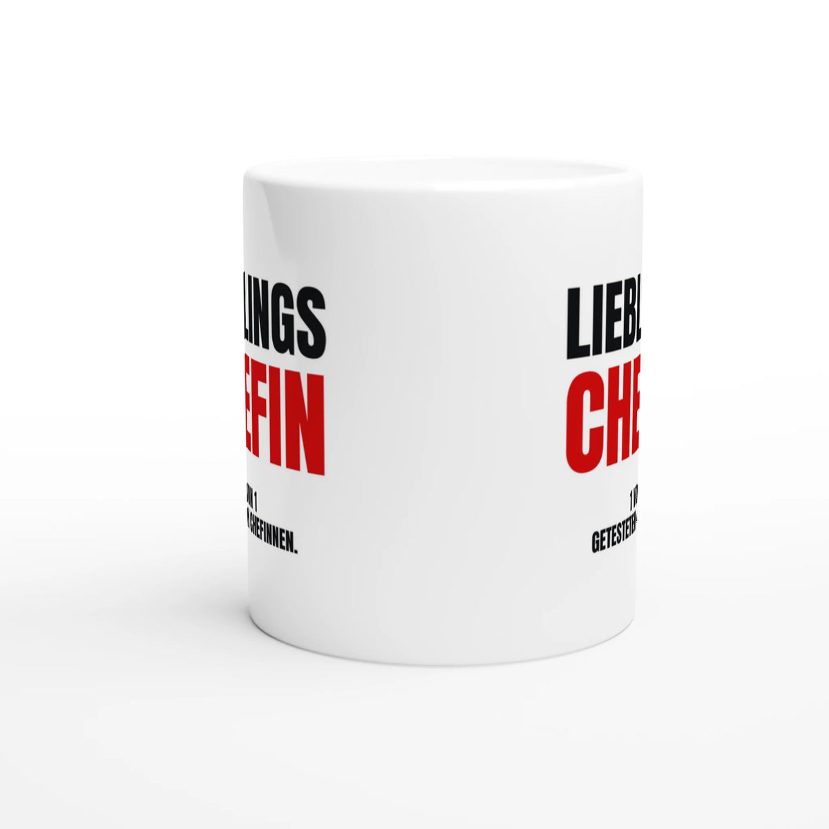 Weiße Keramiktasse Geschenk für die Chefin