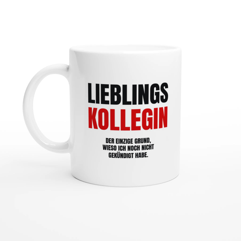 Weiße Bürotasse Geschenk für die Lieblingskollegin